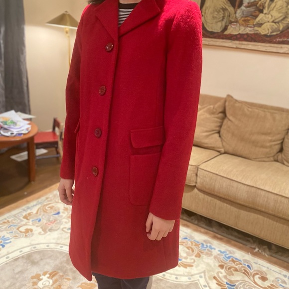 Red wool coat - Picture 12 of 14
